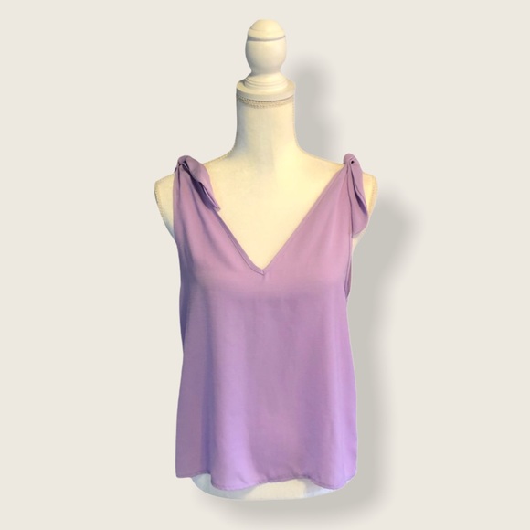 Karlie Tops - Karlie Light Purple Tie Knot Shoulder Tank Top M